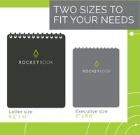Rocketbook Flip - with 1 Pilot Frixion Pen & 1 Microfiber Cloth Included - Gray Cover, Letter Size (8.5