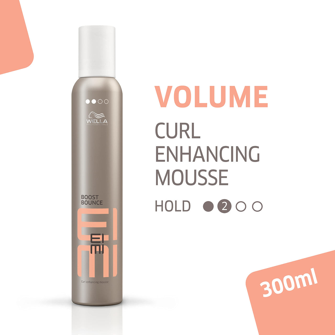 Wella Professionals EIMI Bounce Boost Curl Enhancing Hair Mousse | 300 ml | Curl Defining & Hair Volumizing Mousse with Heat Protection & Frizz Control (Pack of 2)
