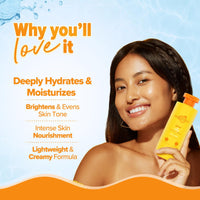 Aqualogica Glow+ Silky Body Lotion for 24-Hour Moisturization with Papaya & Vitamin C- 200 ml | Hydrates & Nourishes | Non-Sticky | For Normal to Dry Skin