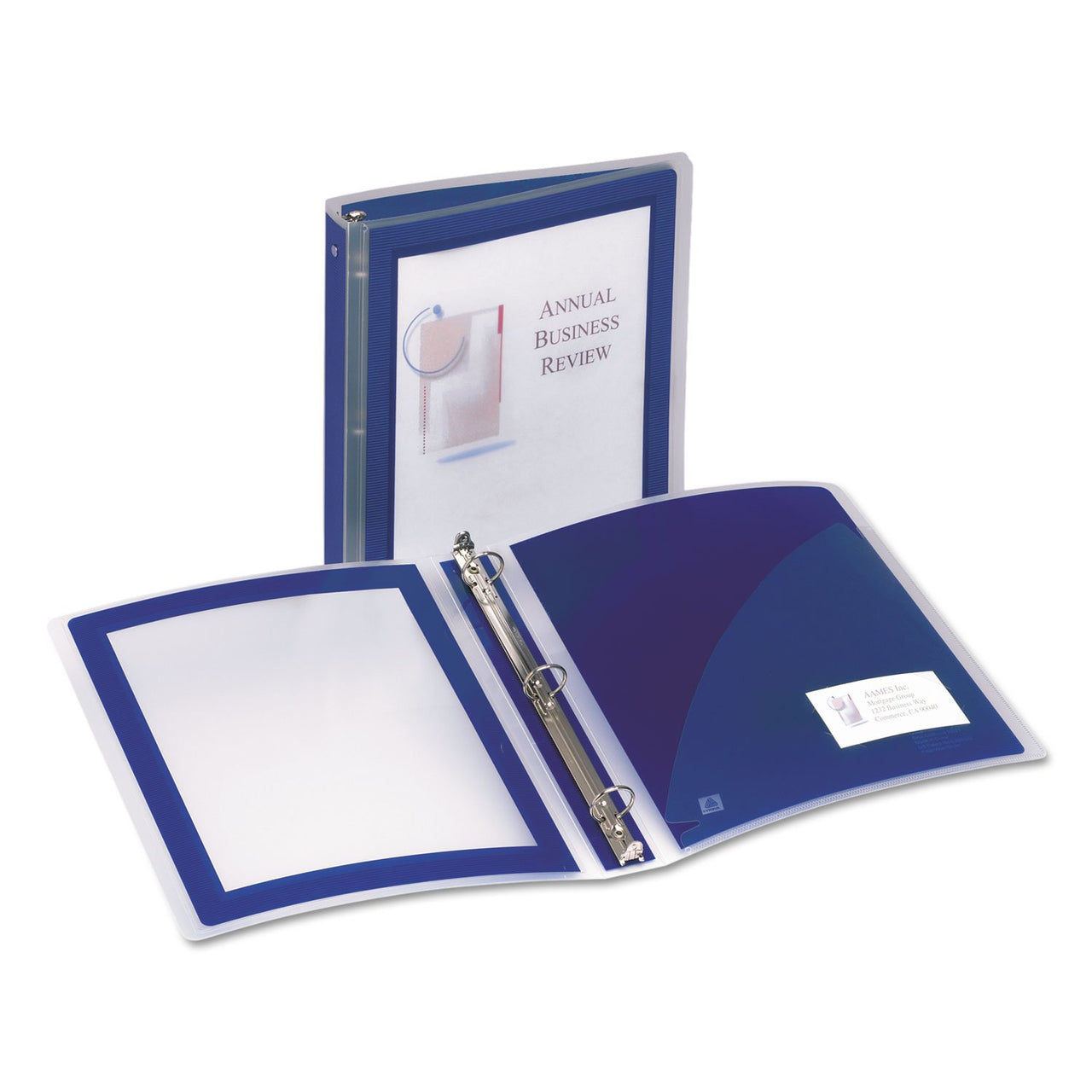 Avery Flexi-View 3 Ring Binder, 1.5 Inch Round Rings, 1 Navy Blue Binder (17638) 1.5" 1 Pack