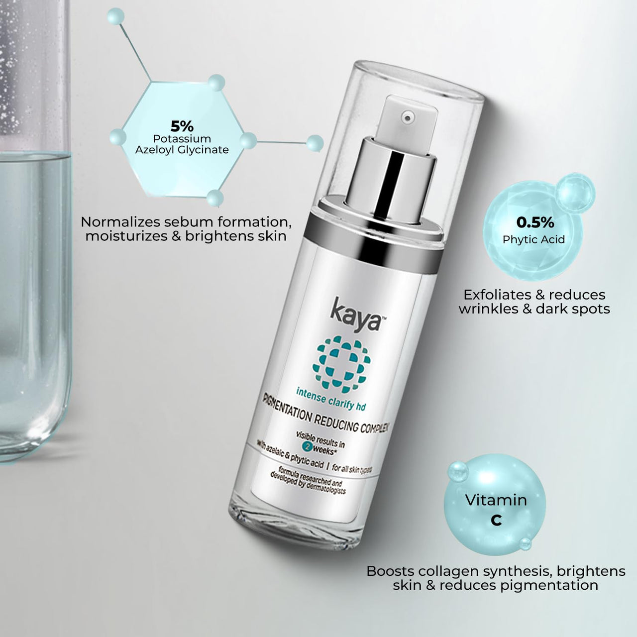 Kaya Clinic Pigmentation Reducing Complex Moisturizer 30ml | Cream For Tanning, Dark Spots, Scars & Pigmentation Removal | All Skin Types