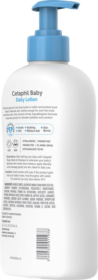 Cetaphil Baby Daily Lotion, Suitable for baby’s delicate skin, Shea Butter and Vit E, Dermatologist Tested and Pediatrician Recommended, 400 ml