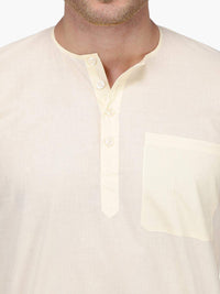 Rajubhai Hargovindas Men's  White Fine Cotton Short Kurta | Pack of 4 |