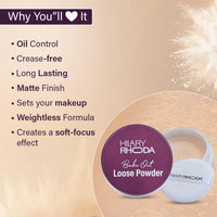 Hilary Rhoda Bake Out Loose Powder | Setting Loose Powder for Face | Matte Finish & Lightweight Loose Powder | Hides Imperfections | Oil Control Formula | 10gm (Banana | Shade 02)