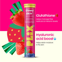 PLIX - THE PLANT FIX Glutathione Tablets With Vitamin C For Clear And Youthful Skin (Pack Of 1, Strawberry) | 15 Collagen Supplements |500mg L-Glutathione, Vitamin E And Hyaluronic Acid