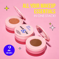 Blue Heaven Stack & Slay Multi Task Trio Countor, Blush & Highlighter For Face Makeup Fights Skin Aging, Nourishing & Moisturizing, Sunshine Light 5.4g