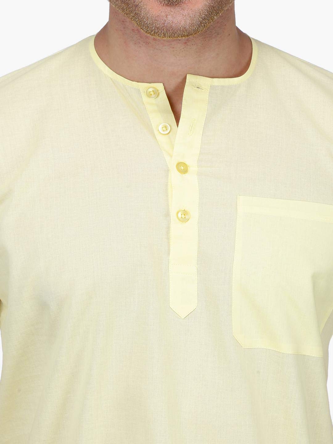 Rajubhai Hargovindas Men's  White Fine Cotton Short Kurta | Pack of 4 |