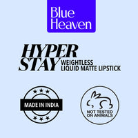 Blue Heaven Hyper Stay Weightless Liquid Matte Lipstick | Long-lasting & Smudge Proof | Non-Transfer Matte Lipstick for Women | Hot Pink-08 | 6ml