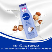 NIVEA Shea Smooth 200ml Body Lotion | 48 H Moisturization | With Deep Moisture Serum & Shea Butter | Non Greasy & Healthy Looking Skin |For Dry Skin