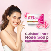 Dabur Gulabari Pure Rose Soap 150g (Pack of 8) | Moisturizing Bathing Soap for Radiant Rose Glowing Skin & Body | Pure Rose Extract, Glycerine & Niacinamide | Long Lasting Fragrance | For Men & Women