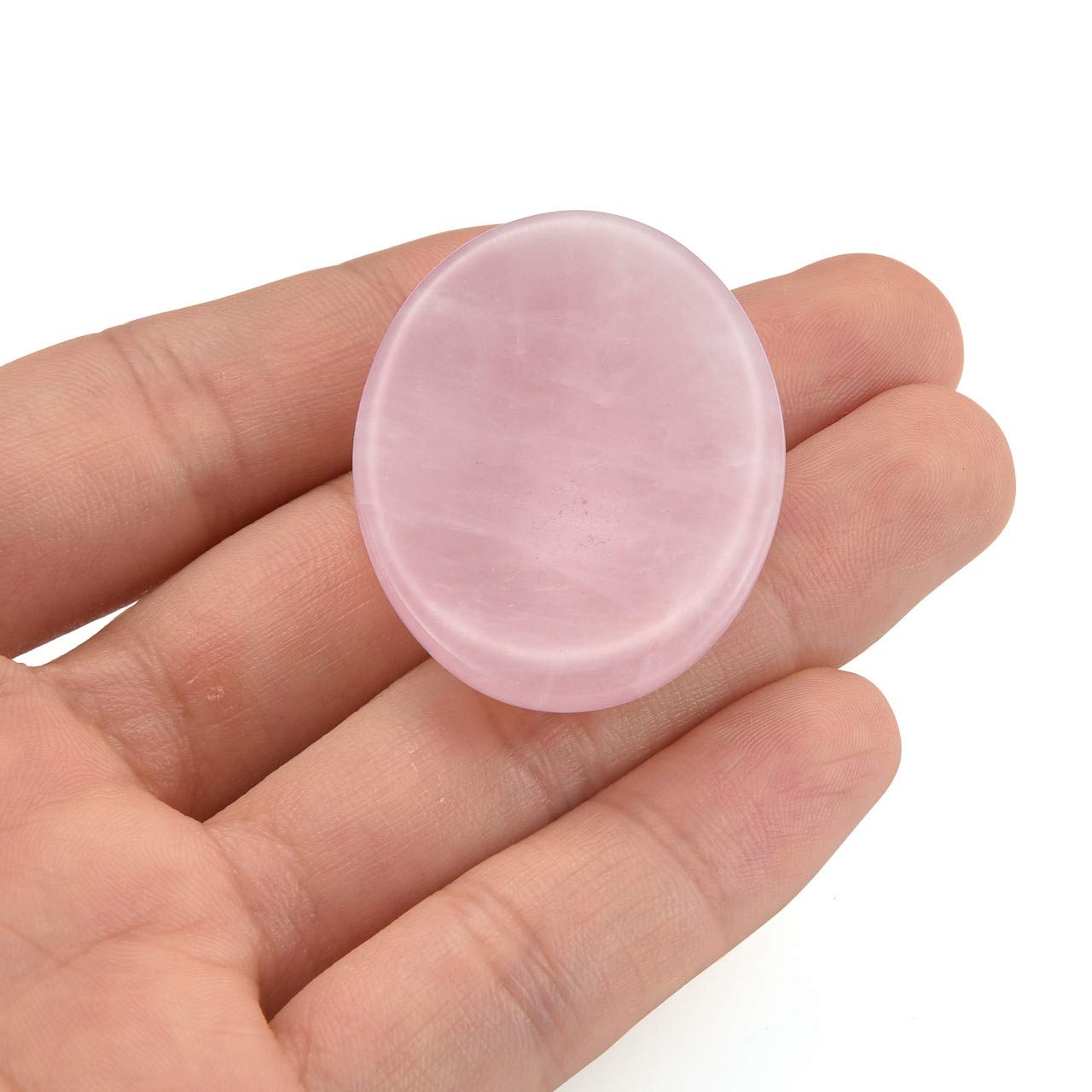 CrystalTears Rose Quartz Crystal Worry Stone Healing Crystal Oval Pocket Palm Stone Tumbled Polished Thumb Worry Stones for Anxiety Stress Relief Meditation Crystal Terapy