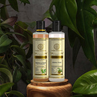 Khadi Natural Henna Tulsi Hair Cleanser & Conditioner | Moisturizes Dry Hair | Activates Roots & Adds Volume | Ideal for All Hair Types - (210ml x 2)