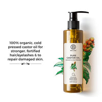 Brillare Pure Coconut Oil, 100 Percent Natural, Organic and Cold Pressed, Hair Oil 200 ML, Zero Chemicals & Brillare Pure Cold Pressed Castor Oil, 100 Percent Natural & Organic, 200 ML