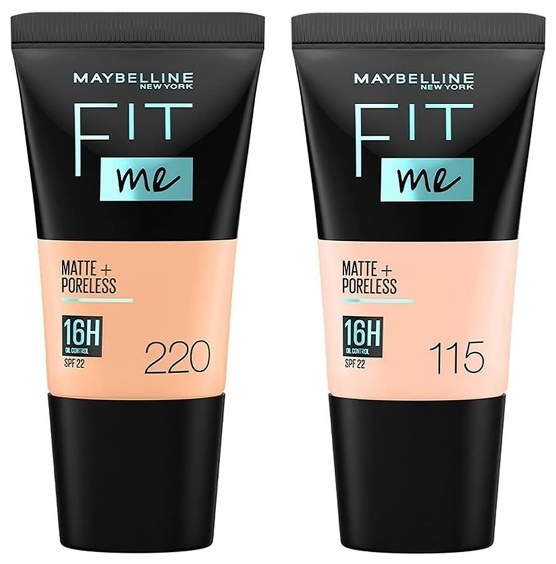 Maybelline New York Liquid Foundation Medium Coverage For Oily Skin & New York Fit Me Matte+Poreless Liquid Foundation Medium Coverage For Oily Skin Tube, Pack Of 1