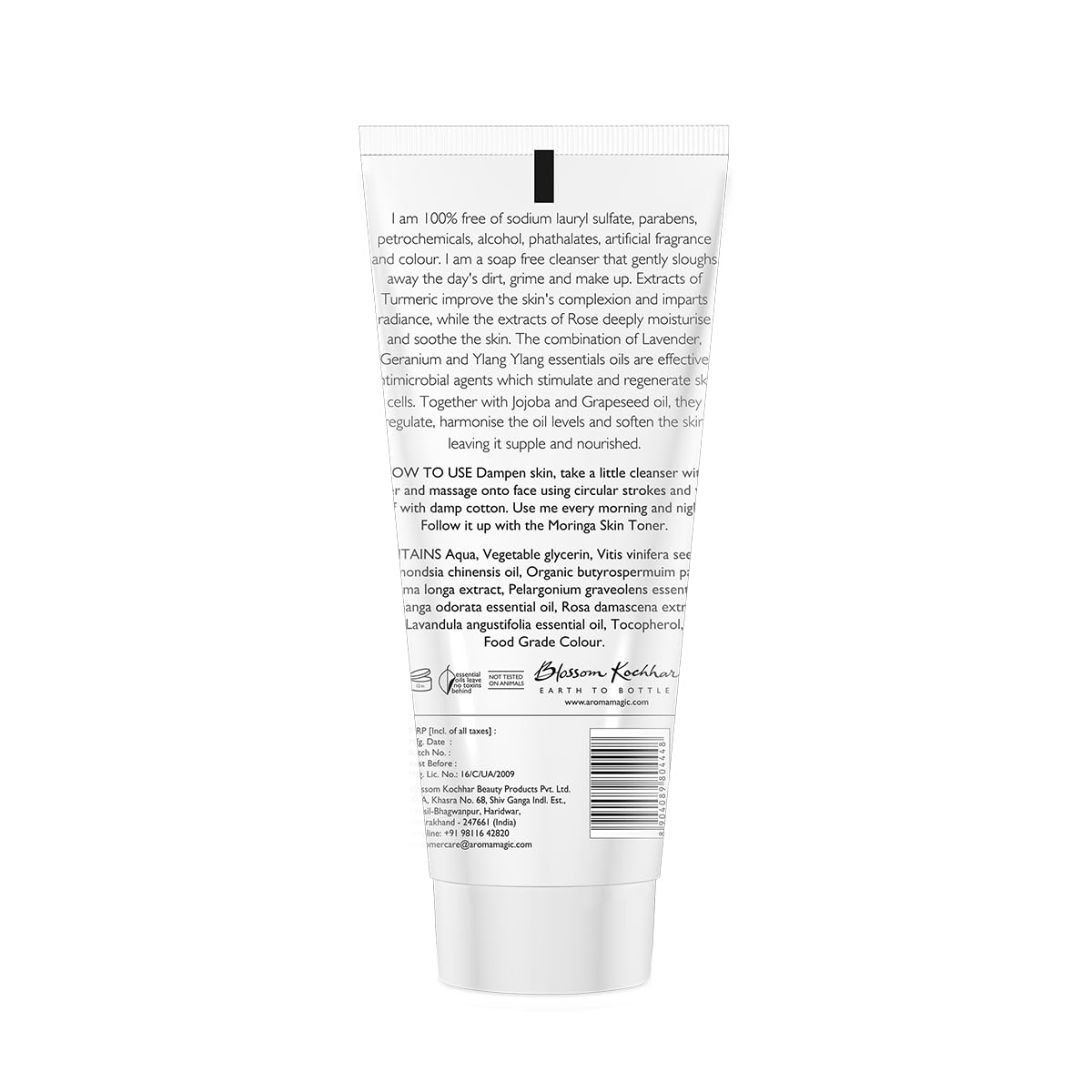 Aroma Magic Turmeric Cleanser | Deeply cleanses, hydrates, unclogs pores & soothes skin with Grapeseed, jojoba & ylang-ylang essential oils, Damask rose extracts | For Combination Skin - 100 gm