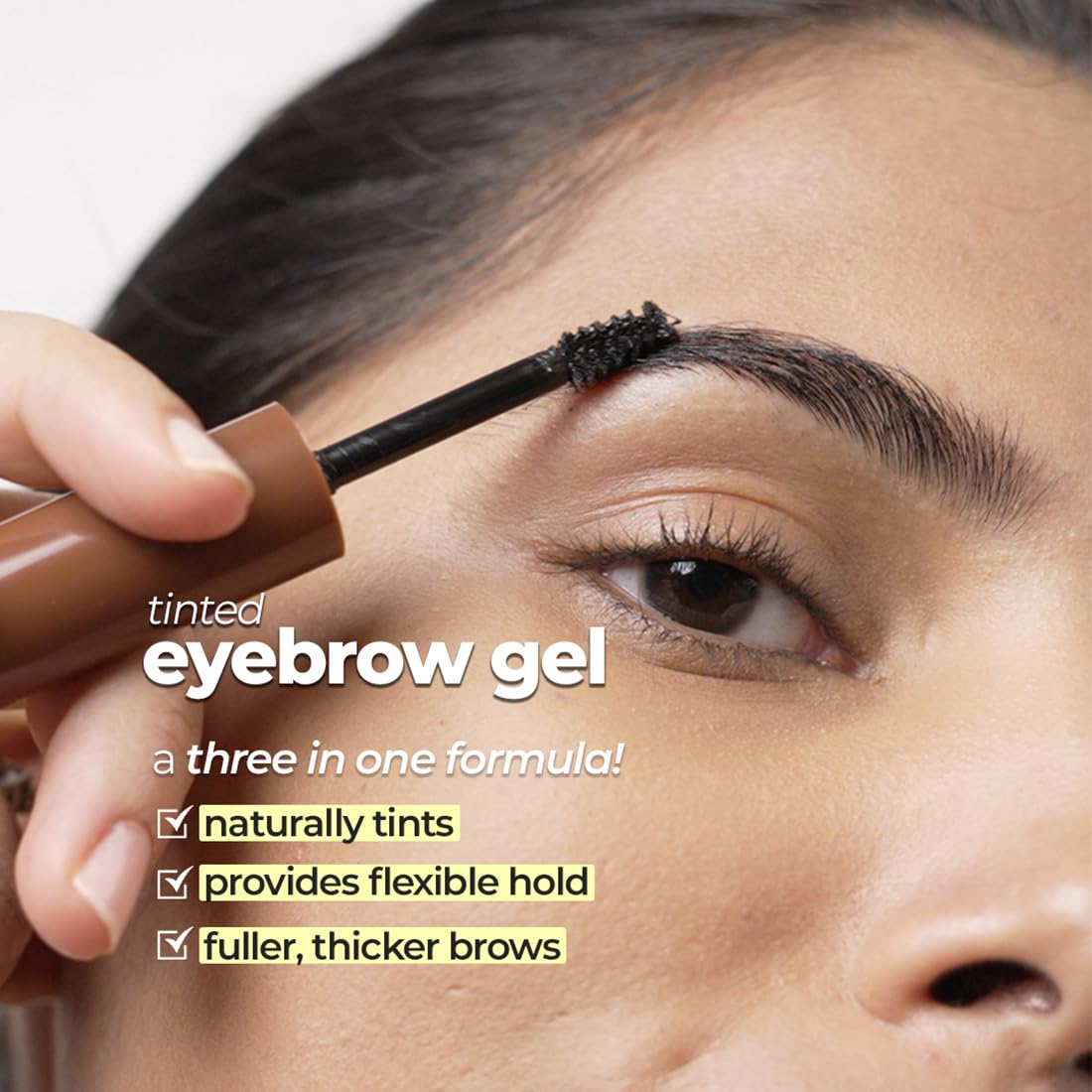 Ruby's Organics Tinted Eyebrow Gel with Castor Oil- Waterproof & Smudgeproof, Lifts, Shapes and Thickens Scanty Brows, Promotes Hair Growth, Natural & Non-Toxic, Face Makeup for Women - Ash (6ml)