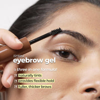 Ruby's Organics Tinted Eyebrow Gel with Castor Oil- Waterproof & Smudgeproof, Lifts, Shapes and Thickens Scanty Brows, Promotes Hair Growth, Natural & Non-Toxic, Face Makeup for Women - Ash (6ml)
