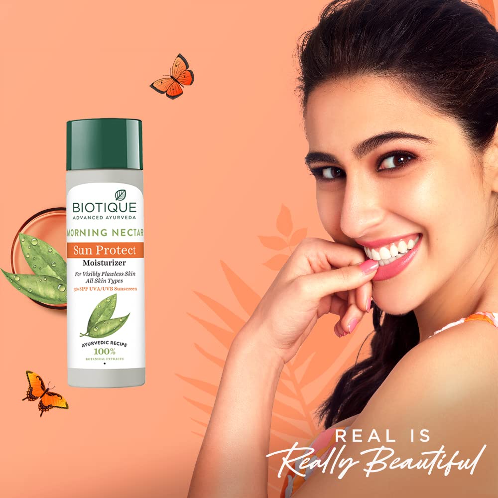 Biotique Travel Kit&Biotique Morning Nectar Sun Protect Moisturizer Lotion For Visibly Flawless Skin All Skin Types, 120 ml
