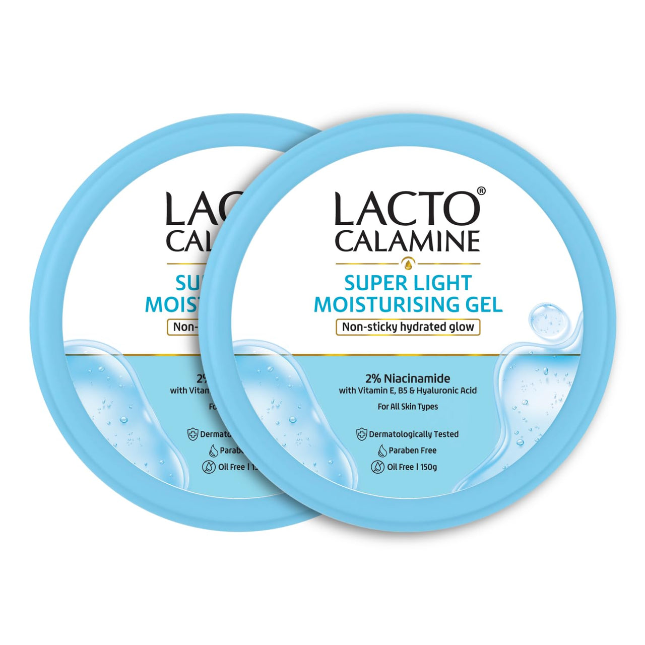 Lacto Calamine Super Light Moisturizer for Face | 150g x 2 | Moisturiser for Oily Skin with Niacinamide, Hyaluronic Acid | Face Moisturizer with 300% Instant Hydration, 90% Stronger Moisture Barrier