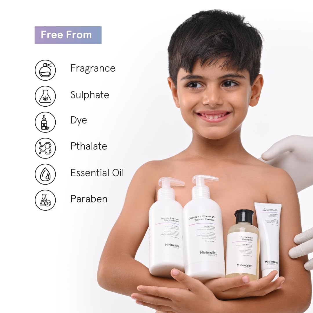 Minimalist Baby Massage Oil with Provitamin D3 | Fragance Free, Mineral Oil Free & Pediatrician Approved Baby Oil For Sensitive Skin | A Blend Of Coconut, Sunflower, Almond & Safflower Oil | 200ml