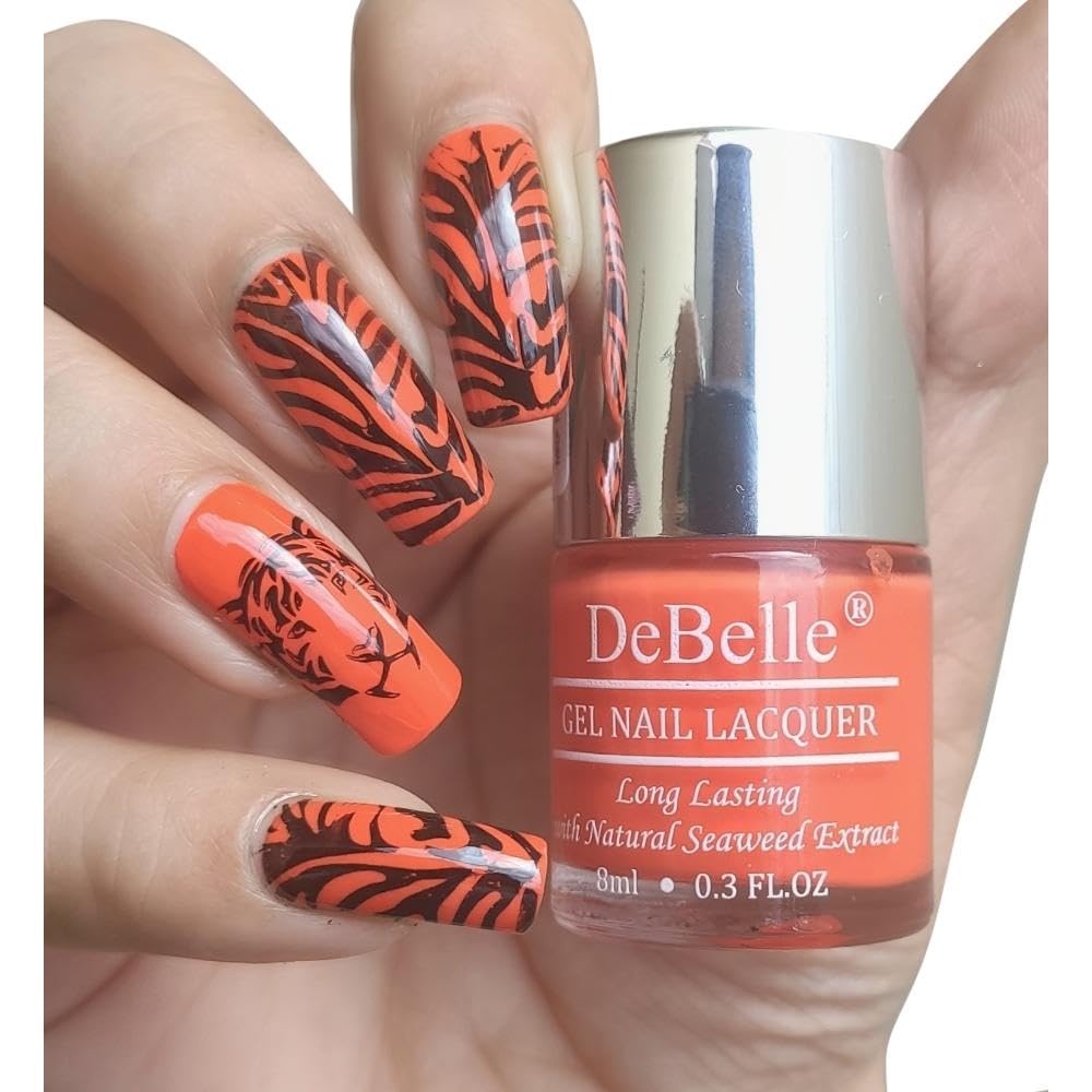 Debelle Gel Nail Polish Apricot Brulee (Dusty Orange Nail Paint)|Non Uv - Gel Glossy Finish |Chip Resistant | Seaweed Enriched Formula| Long Lasting|Cruelty And Toxic Free| 8Ml