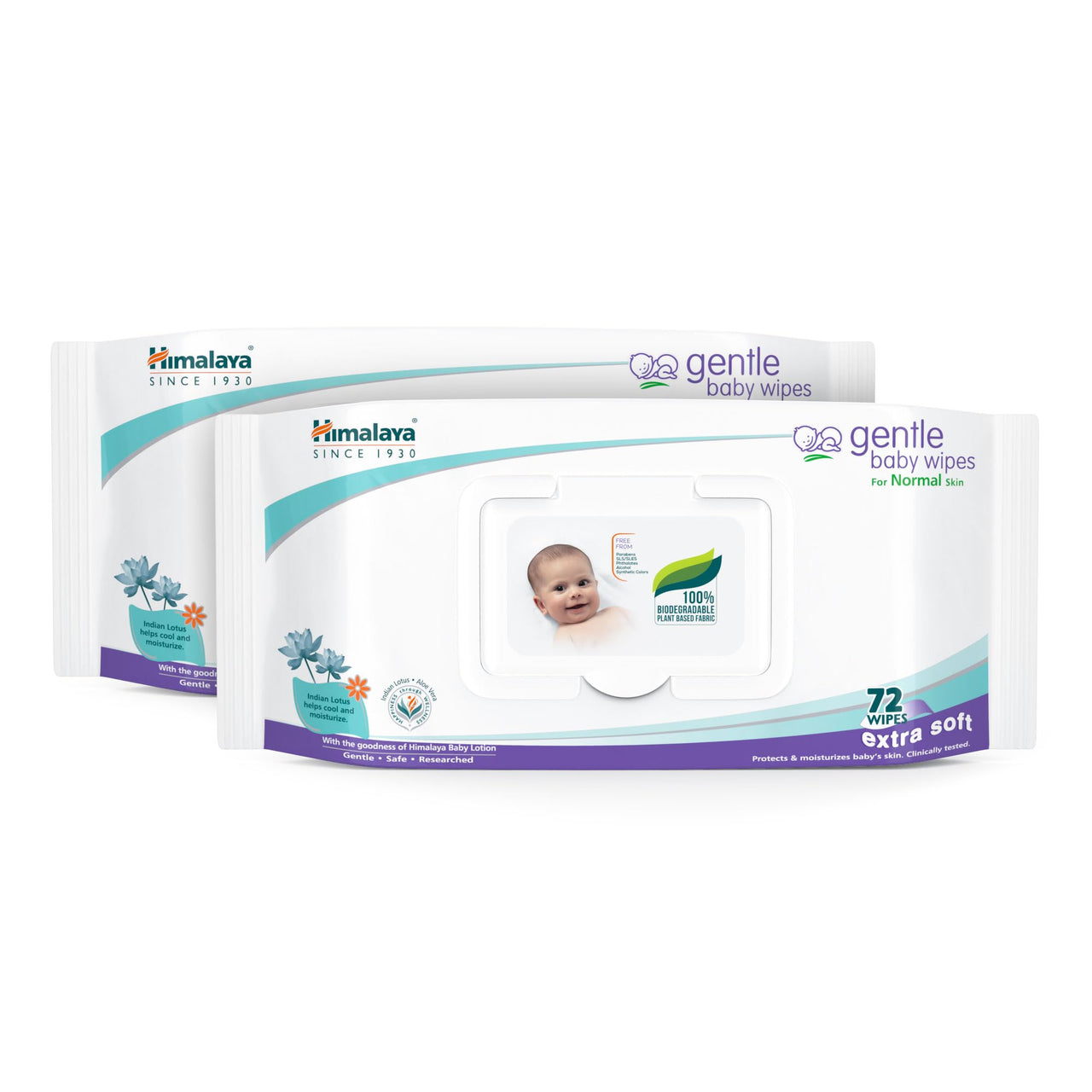 Himalaya gentle Baby Wipes (72 Wipes, Pack of 2)