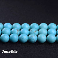 Jmzothie 10mm Natural Stone Beads Turquoise Beads Energy Crystal Healing Power Gemstone for Jewelry Making (10mm, Turquoise)