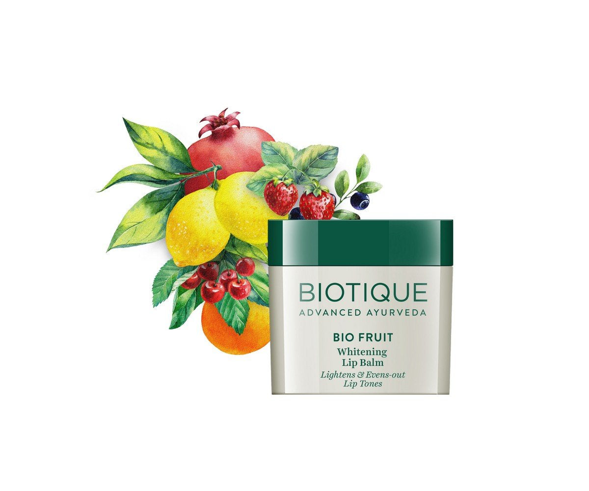 Biotique Bio Fruit Whitening Lip Balm, 12g & Biotique Bio Kelp Protein Shampoo for Falling Hair Intensive Hair Regrowth Treatment, 180ml