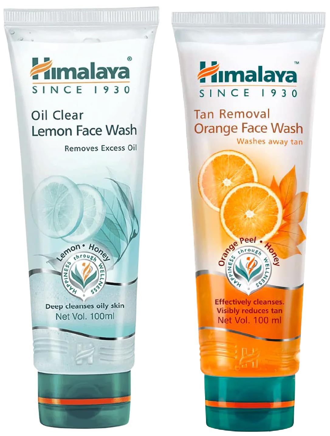 Himalaya Herbals Oil Clear Lemon Face Wash & Himalaya Tan Removal Orange Face Wash Combo