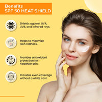AVEIL Heat Shield Gel Sunscreen SPF 50 With PA+++ | For All Skin Types | Paraben & Paraffin free | Hydrating Sunscreen | Sun Protection From UVA, UVB, IR | No White Caste | Pack of 2-50ml each
