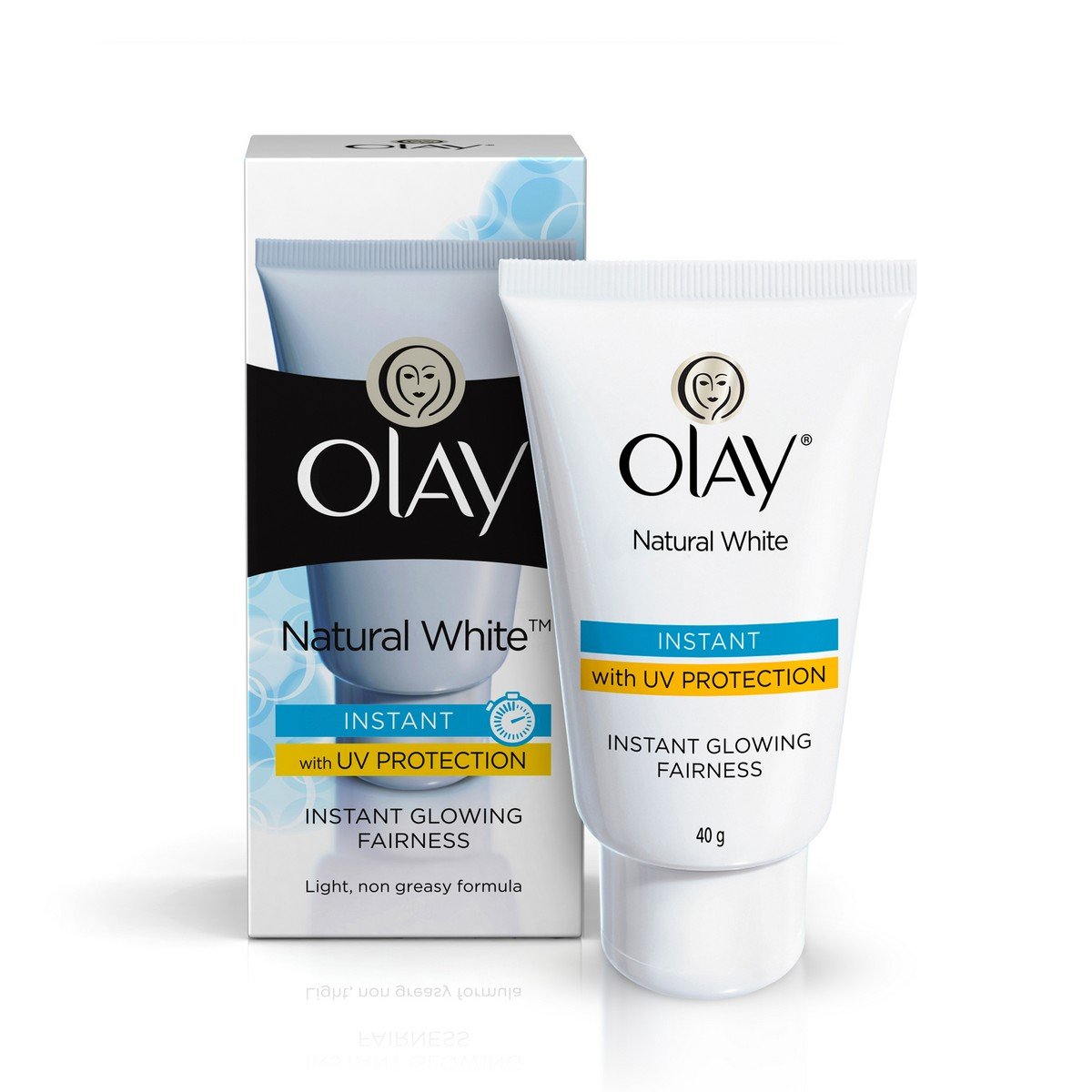Olay Night Cream Natural White Fairness Night Moisturiser, 50g And Olay Natural White Light Instant Glowing Fairness Cream, 40g
