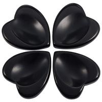 mookaitedecor Black Obsidian Thumb Worry Stone, Pocket Palm Stones Crystal Healing Reiki Stress Relief Pack of 4, Heart Shape Black Obsidian(heart Shape)