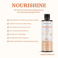 Singular Nourishine Hair Oil for Dry, Frizzy, Low Porosity Hair, Cold Pressed with Argan, Jojoba, Bhringraj & More - 100 ml