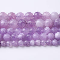 8mm 45pcs Natural Lavender Amethyst Beads Round Loose Gemstone Crystal Energy Healing Power Stone Beads for Jewelry Making DIY Bracelet 15 Inch 8mm