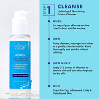 Conscious Chemist Daily Hydration Skincare Routine Kit For Normal To Dry Skin | Pack of 4 | 24H Hydration | Hyaluronic Acid | Face Wash, Serum, Face Moisturiser, Sunscreen