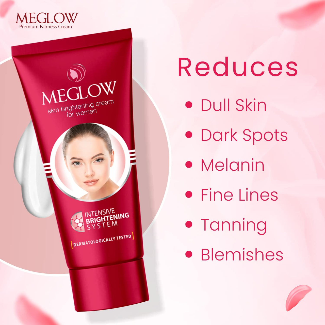 Meglow Skincare Combo Pack of 3-2p Refreshing Facewash & 1p Women Skin Birghtening Fairness Cream 50g for Women