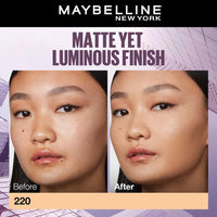Maybelline New York Super Stay Lumi-Matte Liquid Foundation - 220, Up To 30H Long Wear, Water & Transfer Proof. SuperStay Lumi-Matte Liquid Foundation comes with Non-comedogenic & Vegan Formula | 35ml