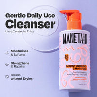 MANETAIN Moisturising Shampoo 237ml for Curly, Dry & Frizzy Hair | Sulphate & Paraben Free | Hydrates & Strengthens with Baobab Protein, Seaweed & Marshmallow Extract | CG-Friendly, Gentle Cleanser for Soft, Defined Curls