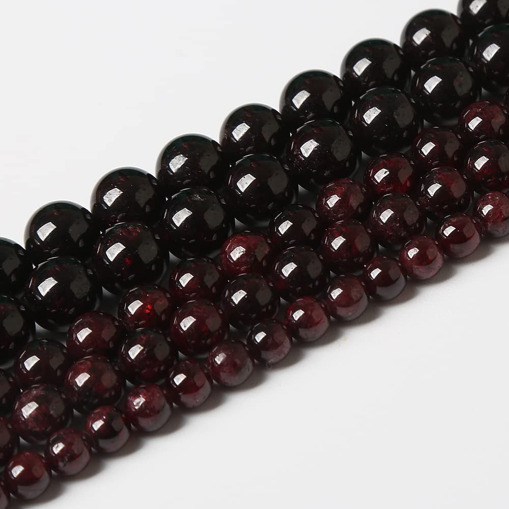 AAA Natural Garnet Stone Beads for Jewelry Making Energy Crystal Healing Power Gemstone DIY Bracelet Necklace 8mm 45pcs (8mm, Garnet )