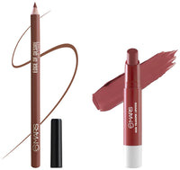 MARS Matte Super Stay Lipstick |(2.6 gm) (02-TREASURE) Matte Lip Liner | One Swipe Smooth Application | Long Lasting Lip Pencil (1.4gm) (13-CINNAMON ROLL)