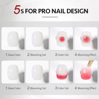 Bolt Bee Blooming Gel 15ml Clear Uv Led Blossom Gel Polish for Spreading Effect Marble Natural Stone Watercolor Floral Print Soak off Diy Nail Art Design Manicure Gift for Women
