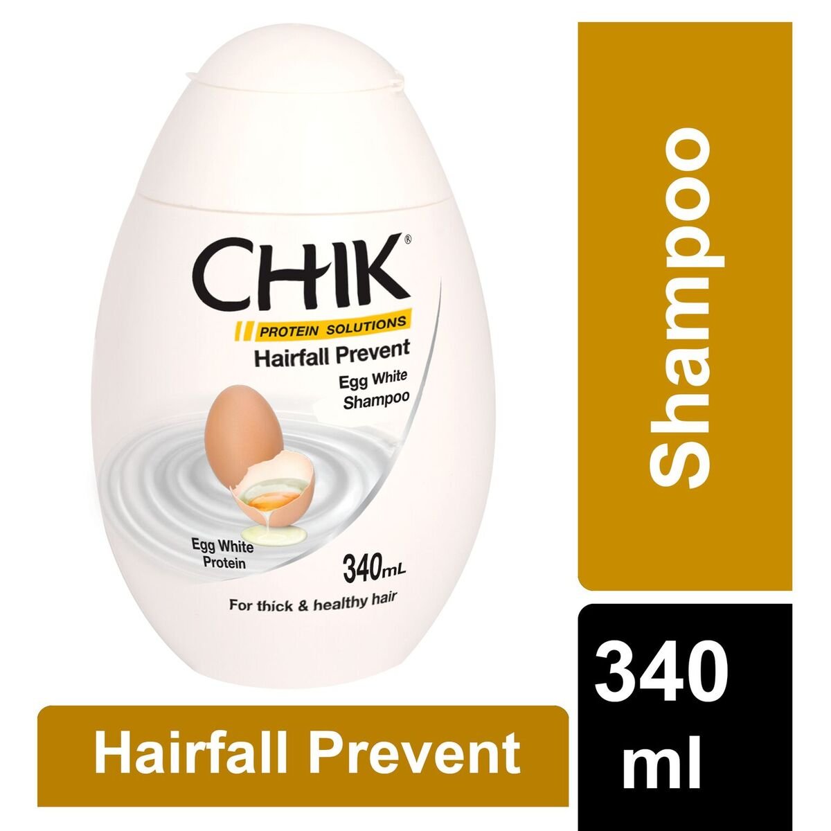 Chik Hairfall Prevent Egg Shampoo, 340ml And Chik Thick & Glossy Black Shampoo, 340ml