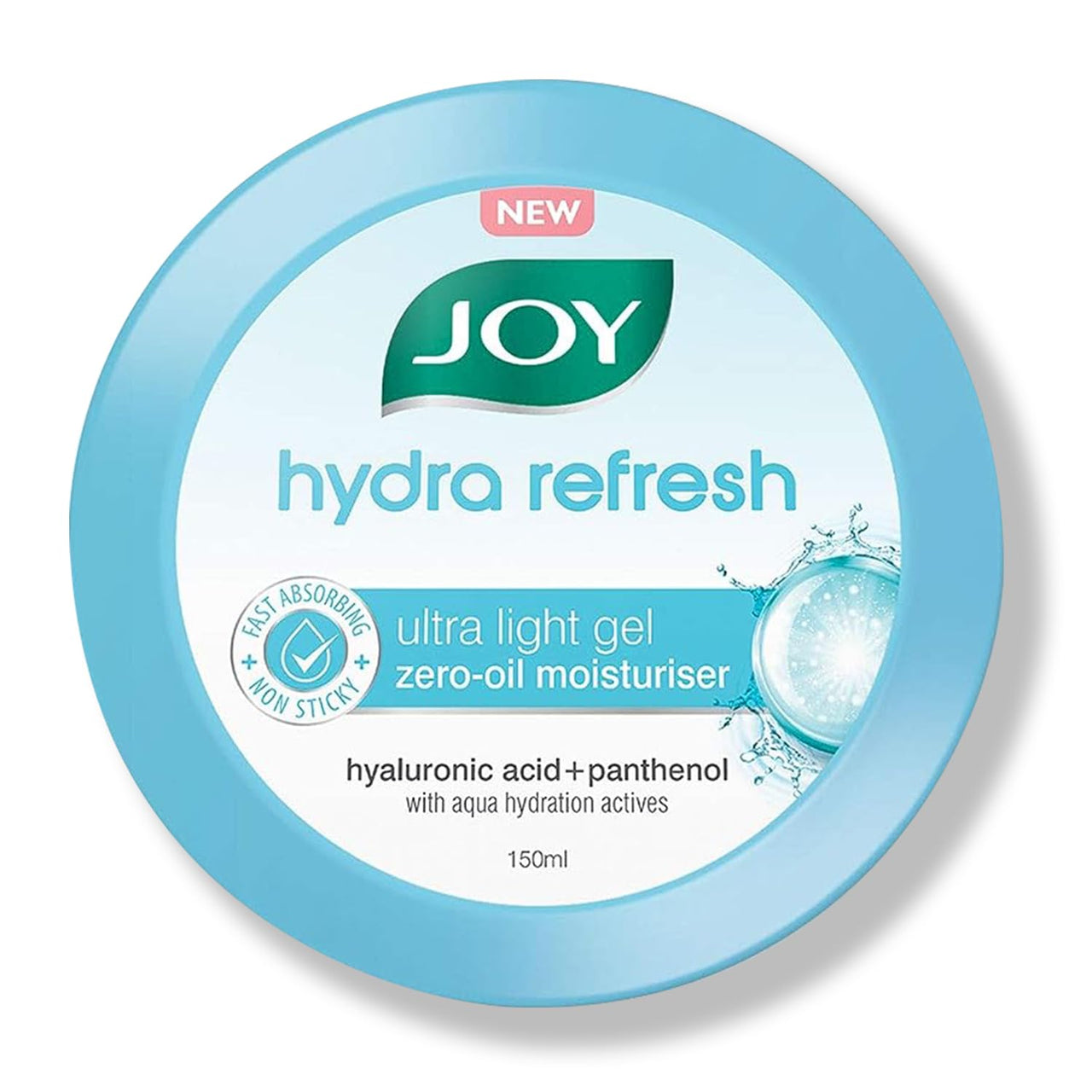 Joy Hydra Refresh Ultra-Light Gel | 48 Hours Hydration | Oil Free Moisturiser | with Hyaluronic Acid | Super Light Gel for Oily, Dry & Combination Skin | For Face & Body, 150ml
