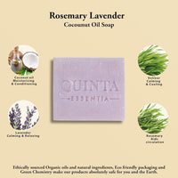 Quinta Essentia Organic, Cold Processed Bathing Soap with Rosemary and Lavender for Brightening, Nourishing Skin, Remove Dead Skin, Tanning - 100g (Pack of 2)