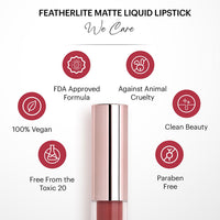 Parul Garg Beauty Featherlite Matte Liquid Lipstick | High-Pigment, Long-Wear & Non-Drying | Lightweight & Transfer-Proof | 100% Vegan & Clean Beauty |Addicted 23 - Classic Pink Nude| 2.5ml
