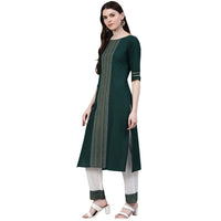 Stylum Women's  Printed Cotton Straight Kurta Pant Dupatta Set