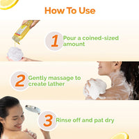 Mamaearth Vitamin C Moisturizing Body Wash with Vitamin C & Refreshing Lemon Scent for Skin Illumination- 275ml | Deeply Cleanses | Intensely Moisturizes | Long-Lasting Fragrance | Radiant Glow | All Skin Types (Pack of 3)