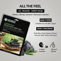 MIRABELLE COSMETICS KOREA Charcoal Facial Sheet Mask (Pack of 6)