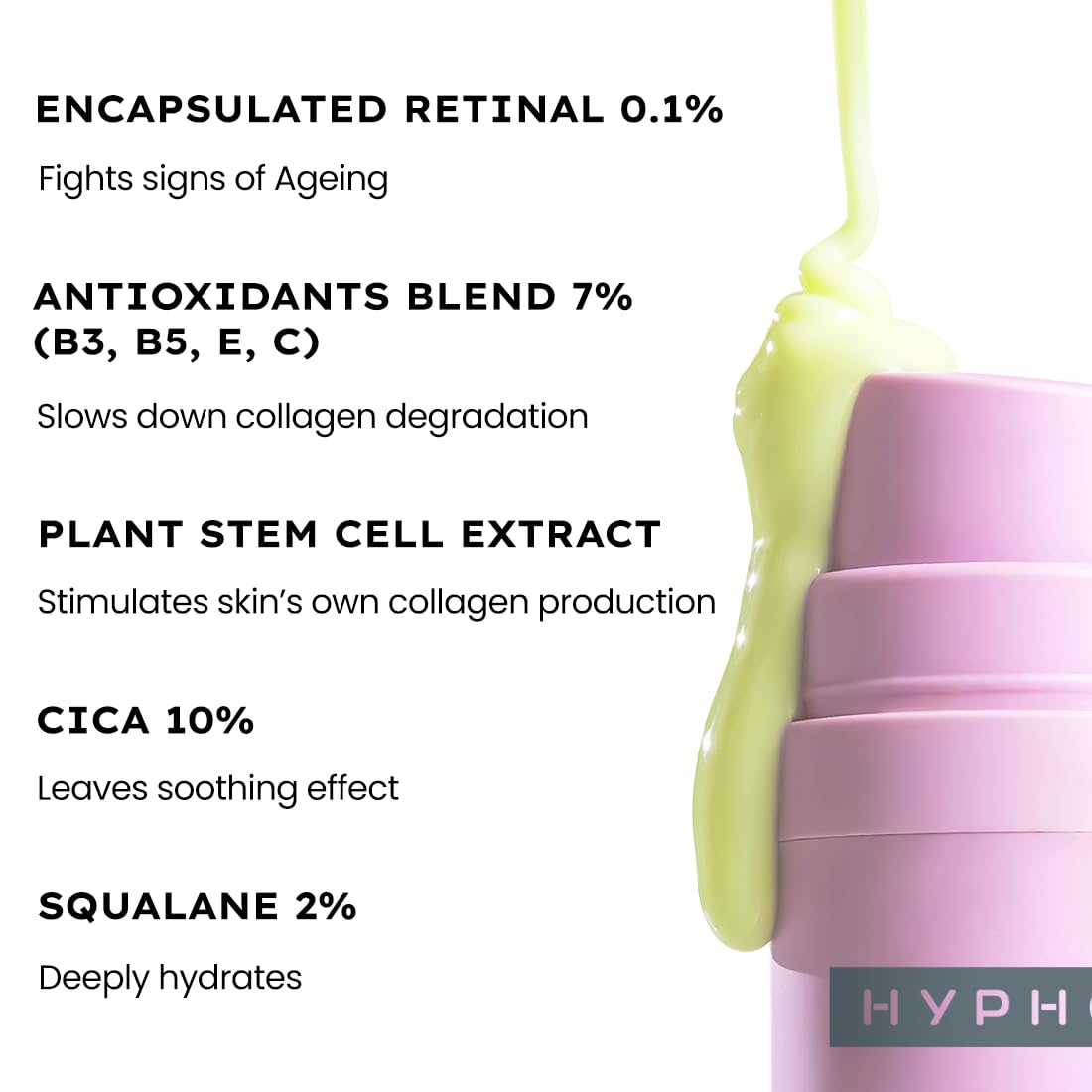 Hyphen 0.1% Retinal Reset Serum Pro | 30% More Effective than Retinol Serum| Advanced Anti Ageing Face Serum | Reduces Fine Lines & Wrinkles | Serum for Women and Men | Boosts Collagen, Hydrates & Soothes Skin-30 ml