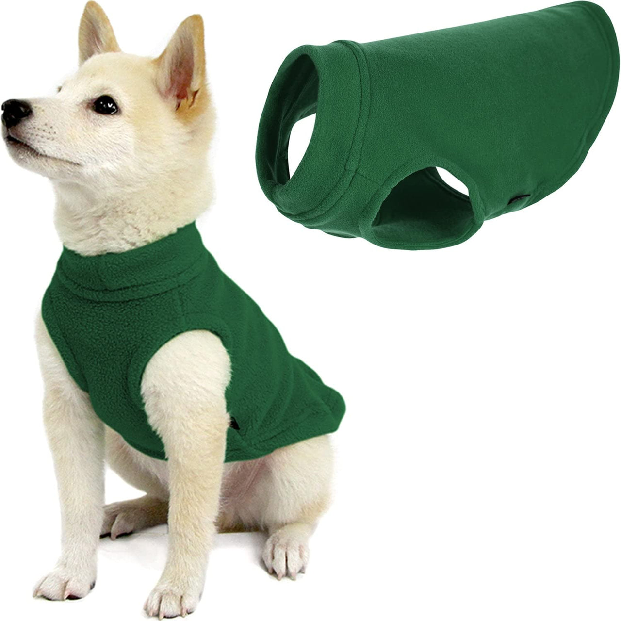Gooby Stretch Fleece Vest Dog Sweater - Forest Green, Small - Warm Pullover Fleece Dog Jacket - Winter Dog Clothes for Small Dogs Boy - Dog Sweaters for Small Dogs to Dog Sweaters for Large Dogs Small Length (9")